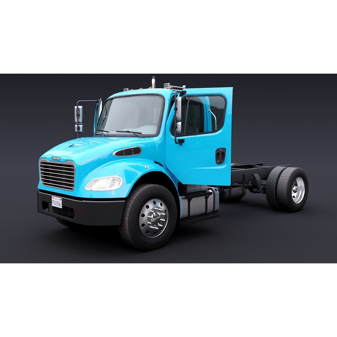 Freightliner M2 106 Day Cab 3D Model – Low Poly PBR Truck Asset - View 4