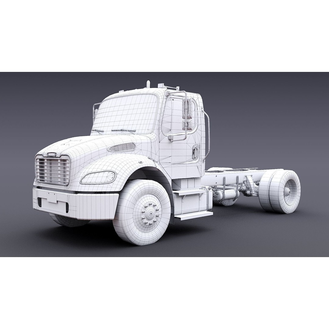 Freightliner M2 106 Day Cab 3D Model – Low Poly PBR Truck Asset - View 40