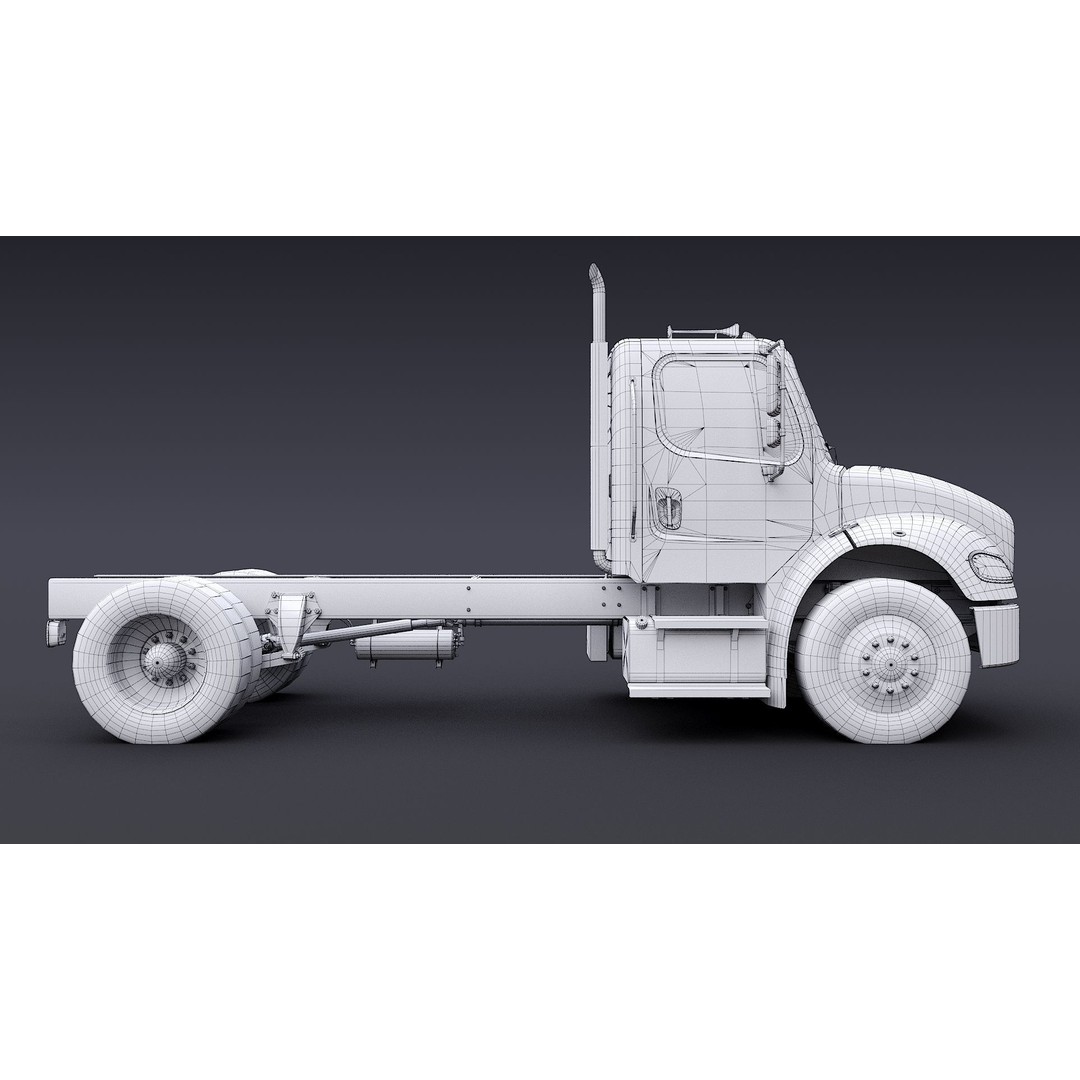 Freightliner M2 106 Day Cab 3D Model – Low Poly PBR Truck Asset - View 45