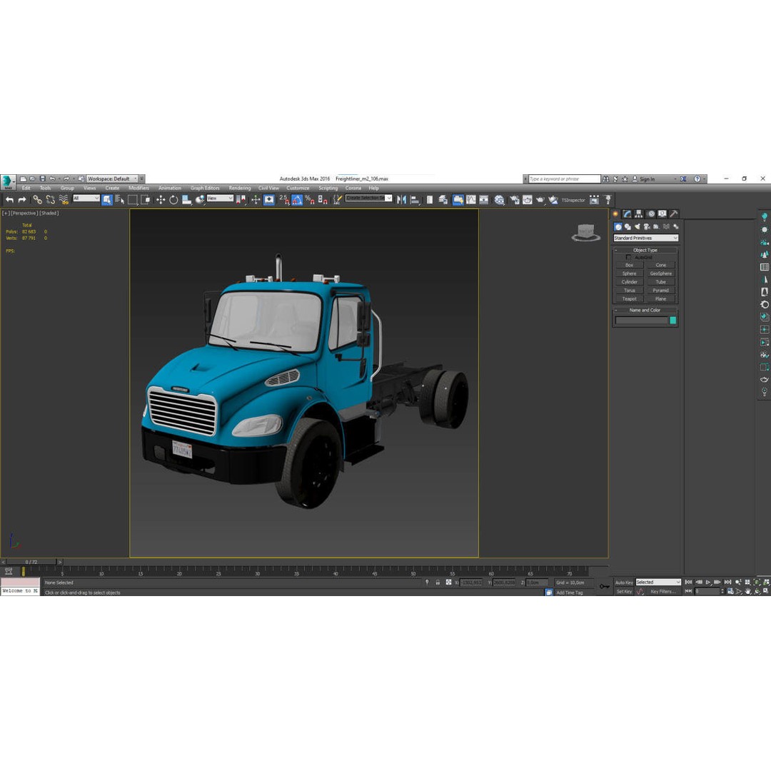 Freightliner M2 106 Day Cab 3D Model – Low Poly PBR Truck Asset - View 48
