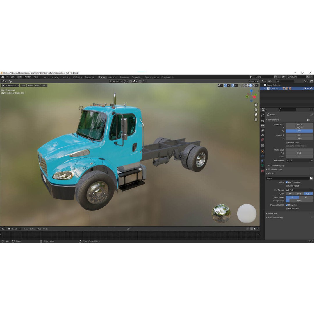 Freightliner M2 106 Day Cab 3D Model – Low Poly PBR Truck Asset - View 49