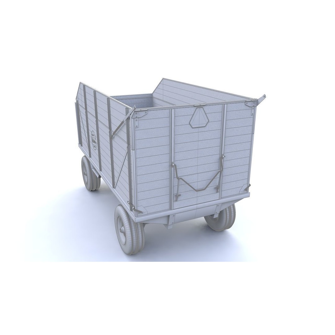 Heider Wooden Dump Wagons 3D Model – High Detail, Game-Ready, FBX, OBJ