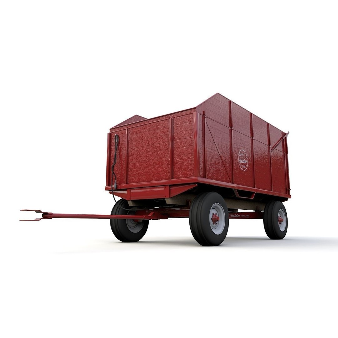 Heider Wooden Dump Wagons 3D Model – High Detail, Game-Ready, FBX, OBJ - View 11