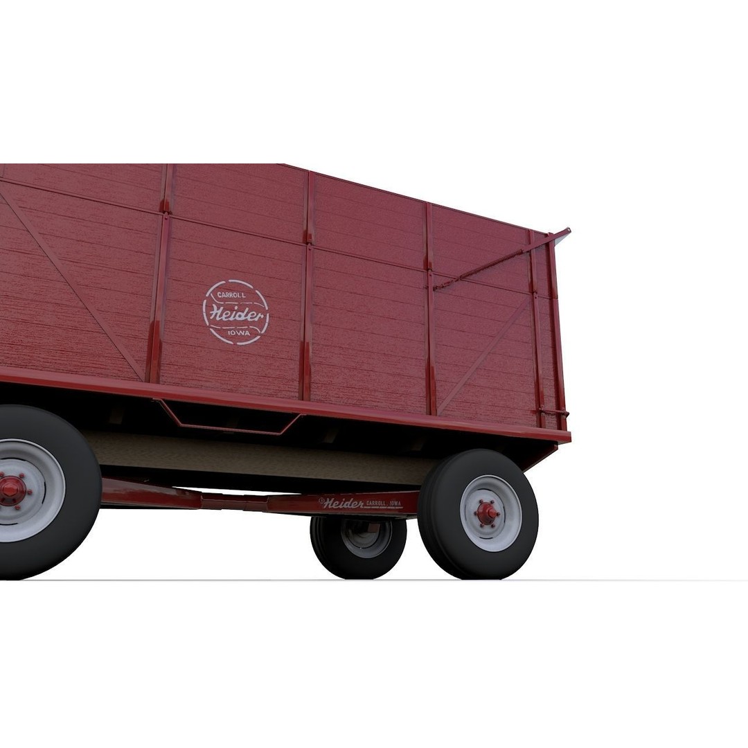 Heider Wooden Dump Wagons 3D Model – High Detail, Game-Ready, FBX, OBJ - View 13