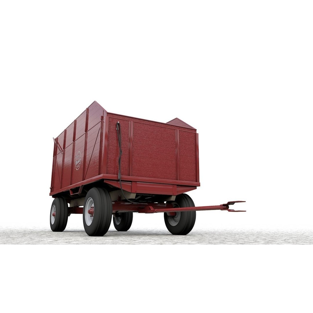 Heider Wooden Dump Wagons 3D Model – High Detail, Game-Ready, FBX, OBJ - View 18