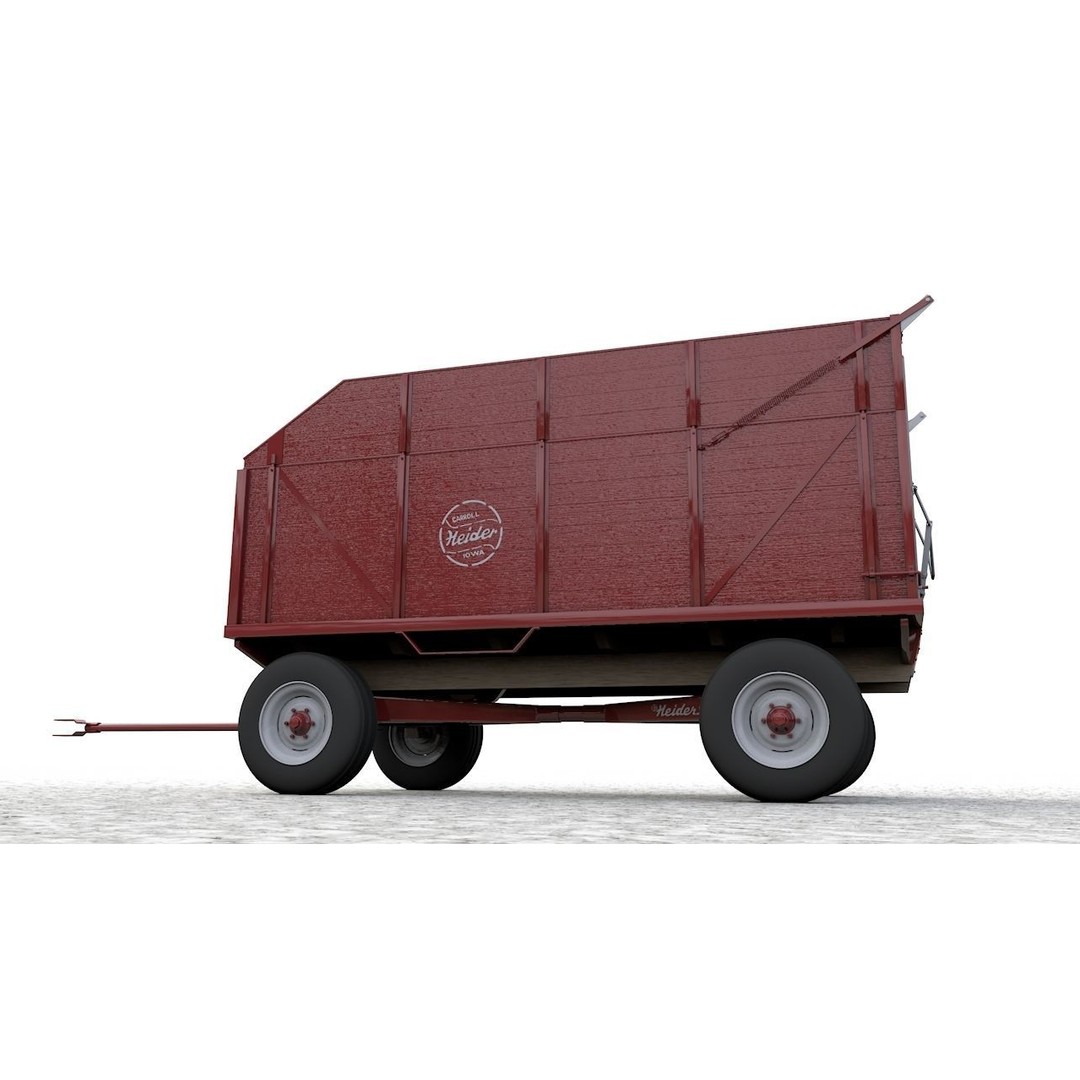 Heider Wooden Dump Wagons 3D Model – High Detail, Game-Ready, FBX, OBJ - View 19