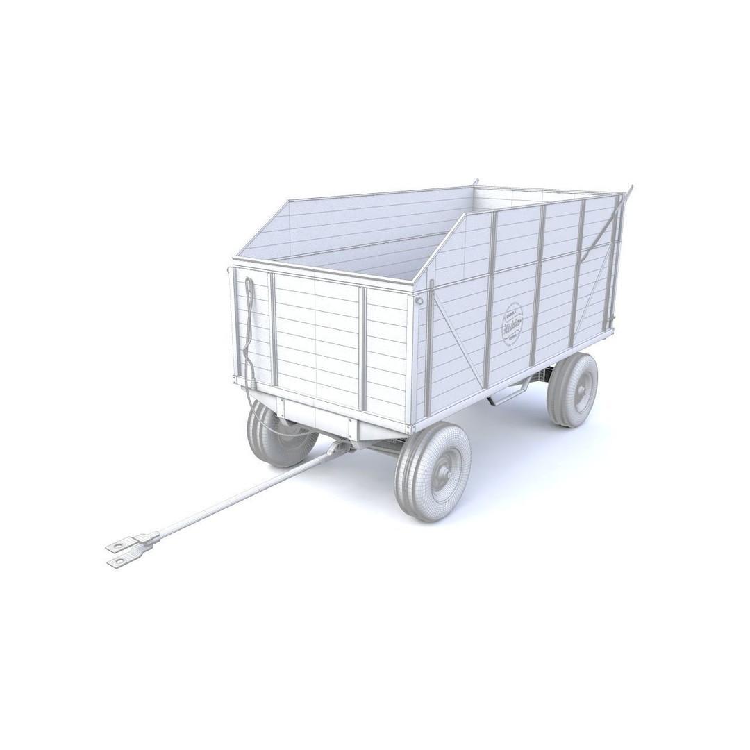 Heider Wooden Dump Wagons 3D Model – High Detail, Game-Ready, FBX, OBJ - View 23