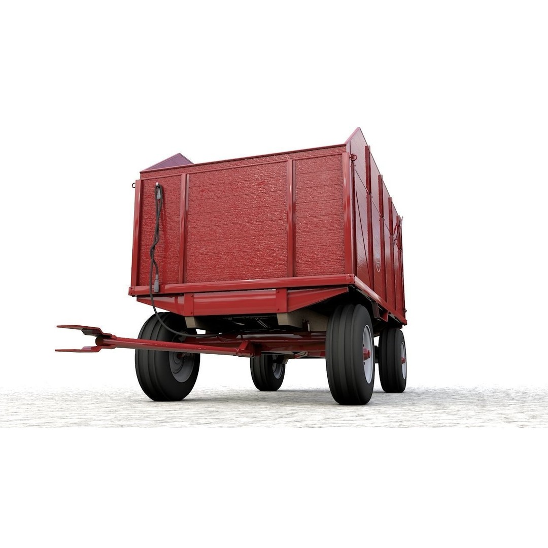 Heider Wooden Dump Wagons 3D Model – High Detail, Game-Ready, FBX, OBJ - View 6