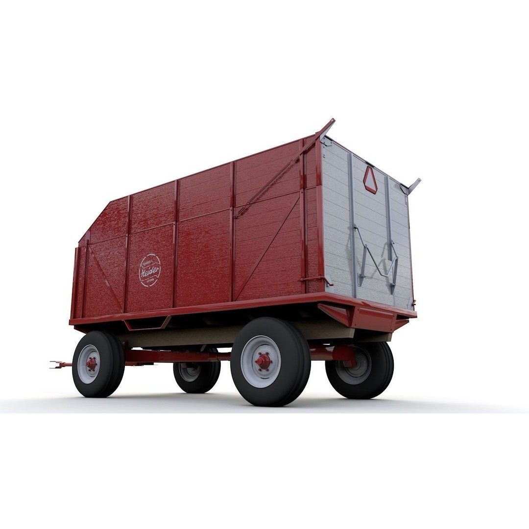 Heider Wooden Dump Wagons 3D Model – High Detail, Game-Ready, FBX, OBJ - View 7