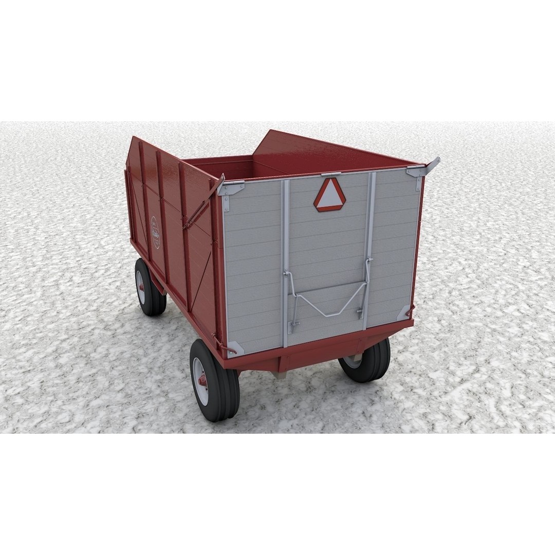 Heider Wooden Dump Wagons 3D Model – High Detail, Game-Ready, FBX, OBJ - View 8