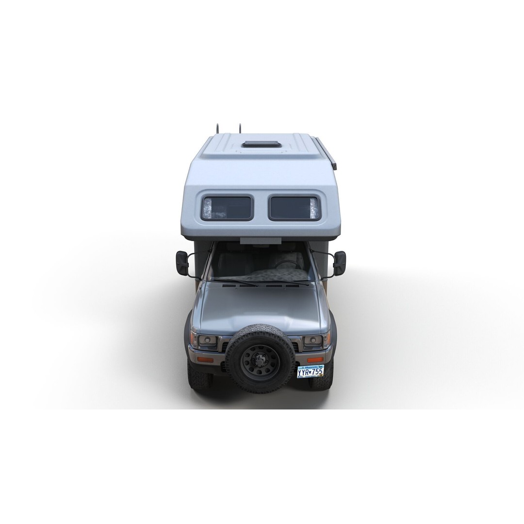 Toyota Hilux Galaxy Camper Truck 3D Model – Low Poly Game Ready FBX - View 10