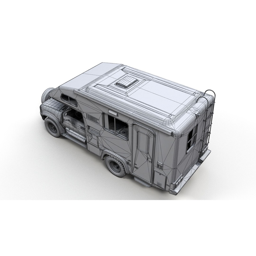 Toyota Hilux Galaxy Camper Truck 3D Model – Low Poly Game Ready FBX - View 15