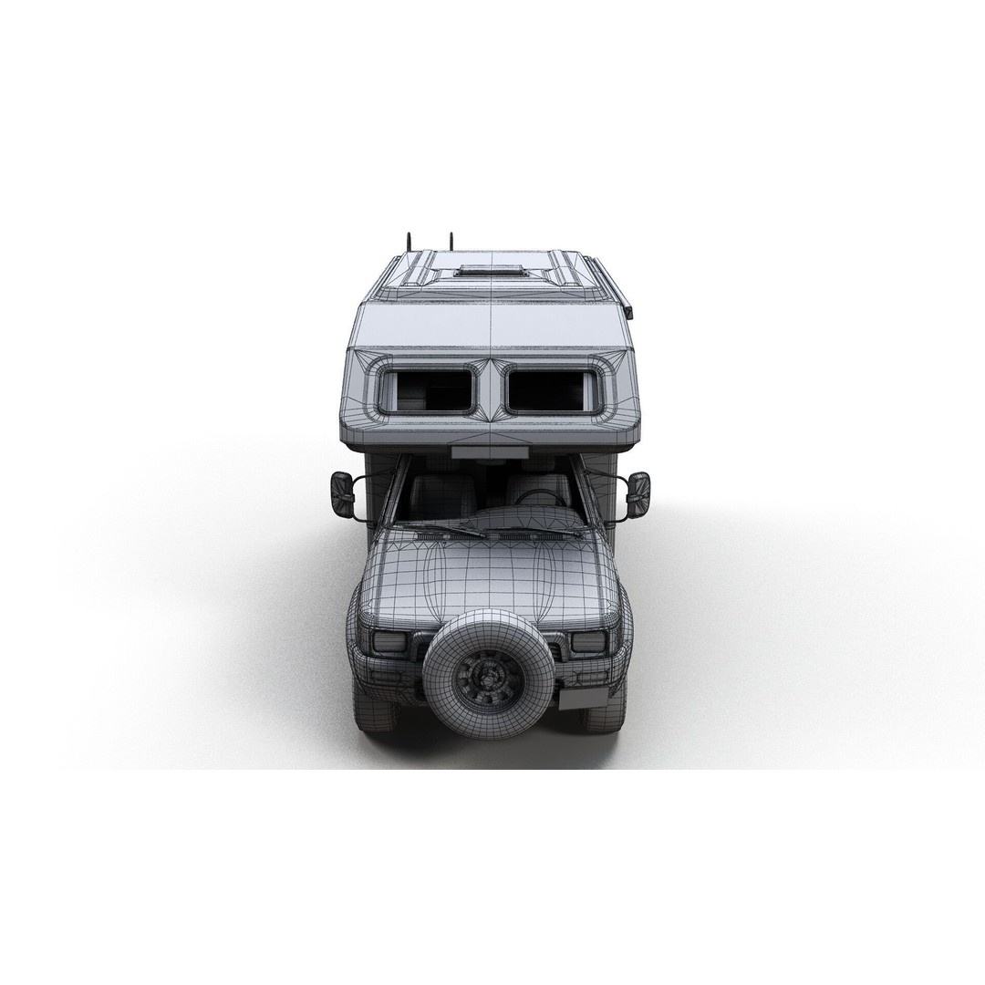 Toyota Hilux Galaxy Camper Truck 3D Model – Low Poly Game Ready FBX - View 18