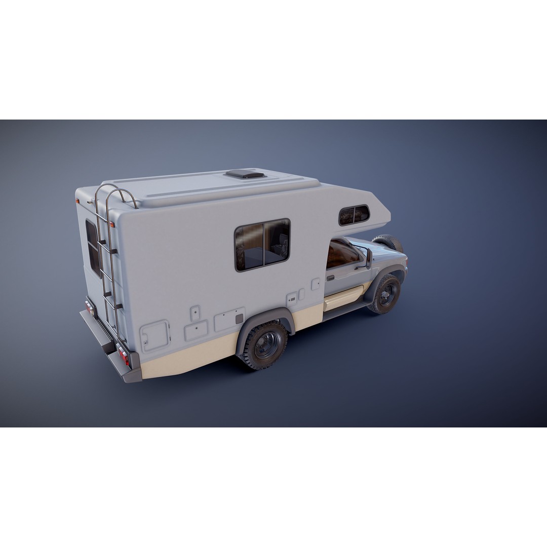 Toyota Hilux Galaxy Camper Truck 3D Model – Low Poly Game Ready FBX - View 22