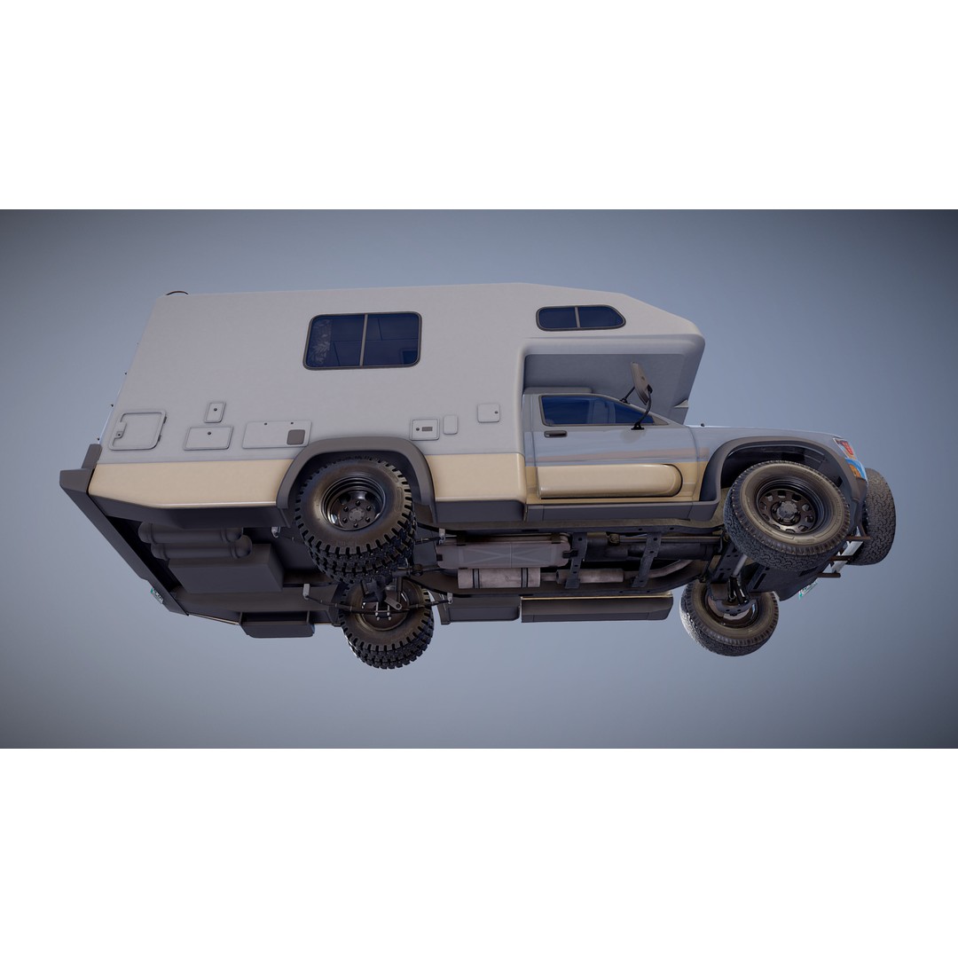 Toyota Hilux Galaxy Camper Truck 3D Model – Low Poly Game Ready FBX - View 24