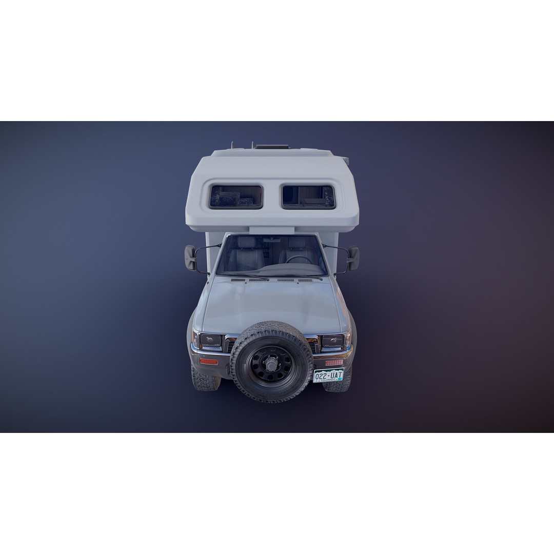 Toyota Hilux Galaxy Camper Truck 3D Model – Low Poly Game Ready FBX - View 26