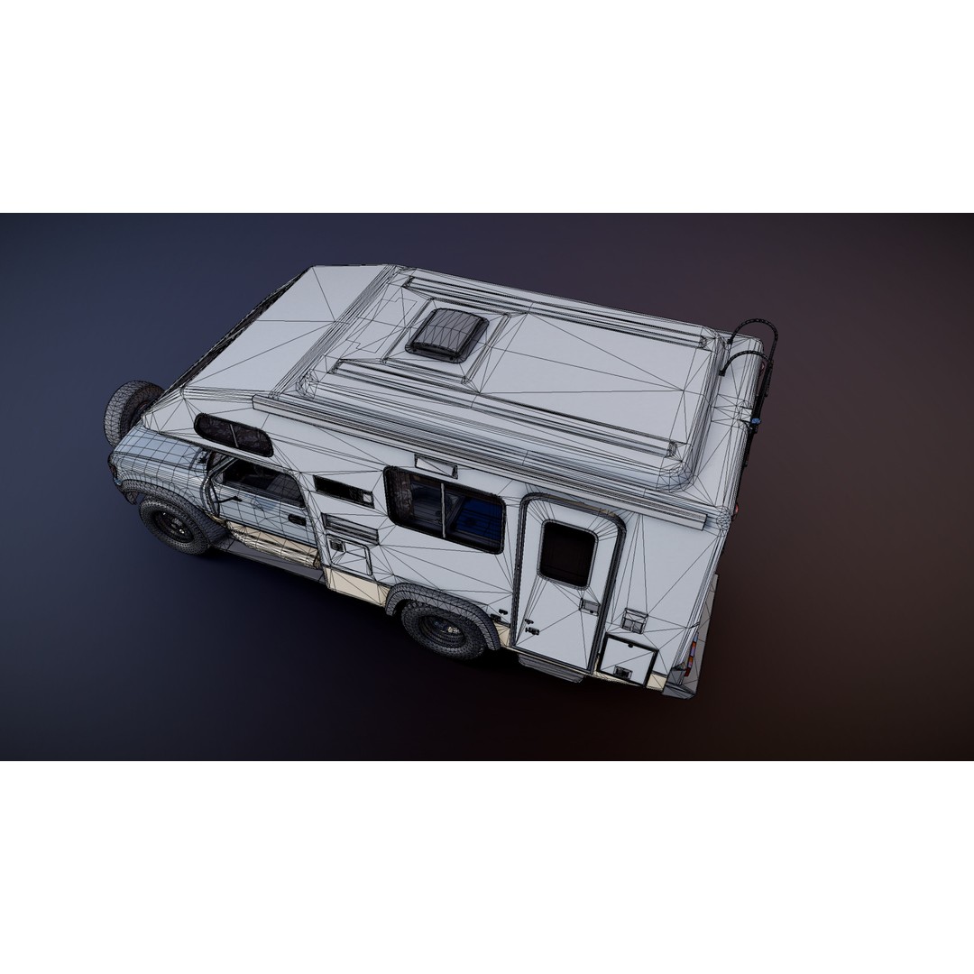Toyota Hilux Galaxy Camper Truck 3D Model – Low Poly Game Ready FBX - View 30