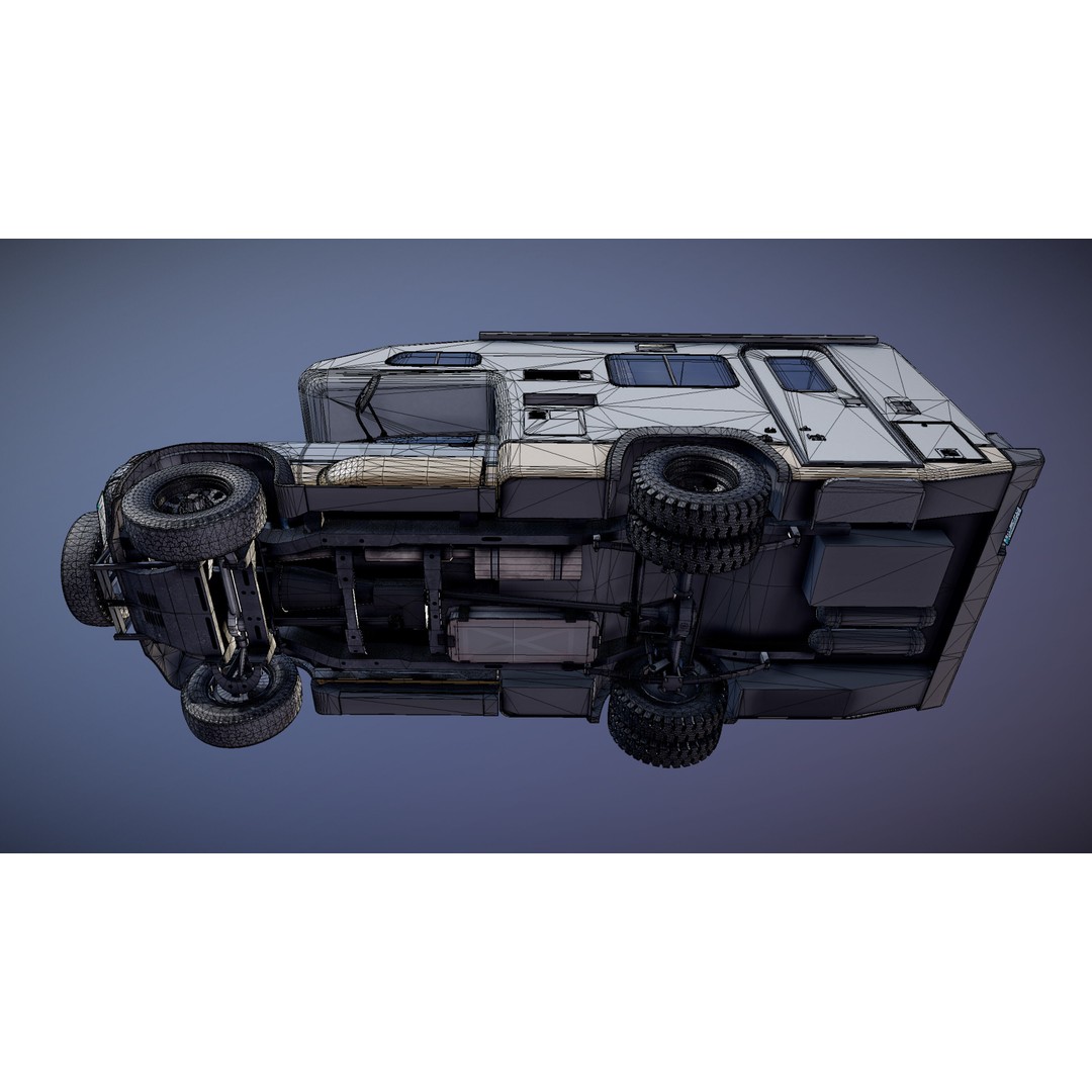 Toyota Hilux Galaxy Camper Truck 3D Model – Low Poly Game Ready FBX - View 34