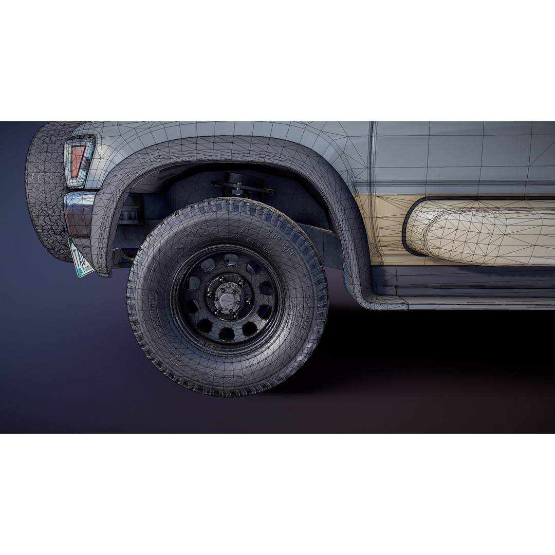 Toyota Hilux Galaxy Camper Truck 3D Model – Low Poly Game Ready FBX - View 35