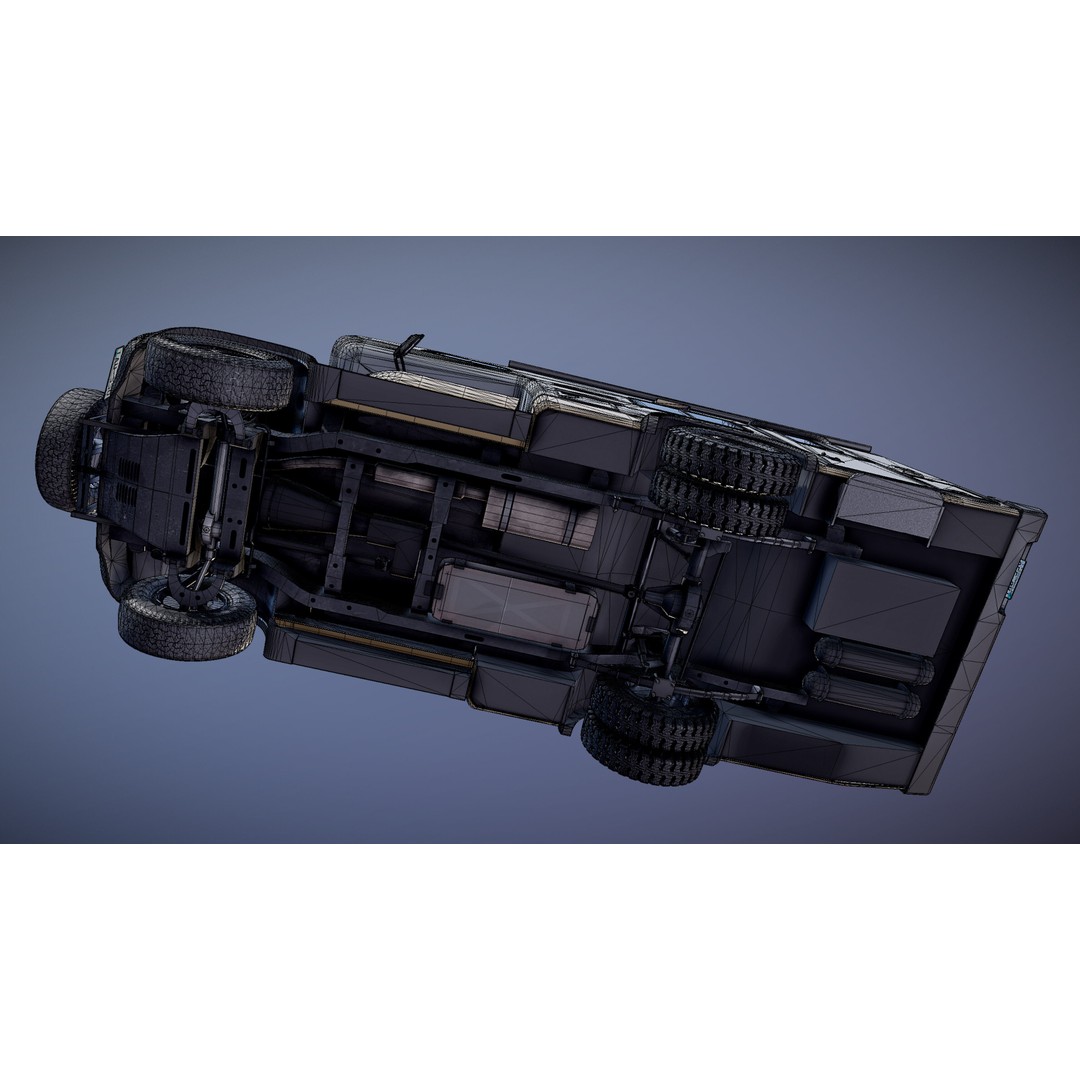 Toyota Hilux Galaxy Camper Truck 3D Model – Low Poly Game Ready FBX - View 37