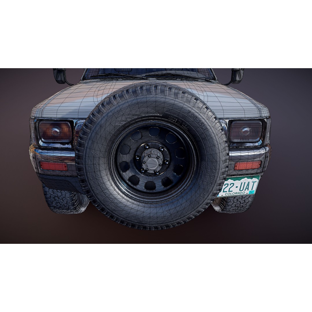 Toyota Hilux Galaxy Camper Truck 3D Model – Low Poly Game Ready FBX - View 39