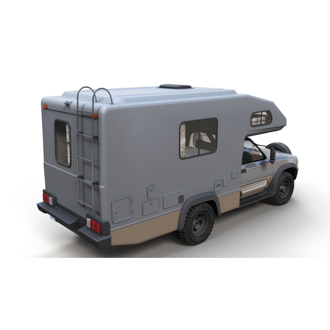 Toyota Hilux Galaxy Camper Truck 3D Model – Low Poly Game Ready FBX - View 4
