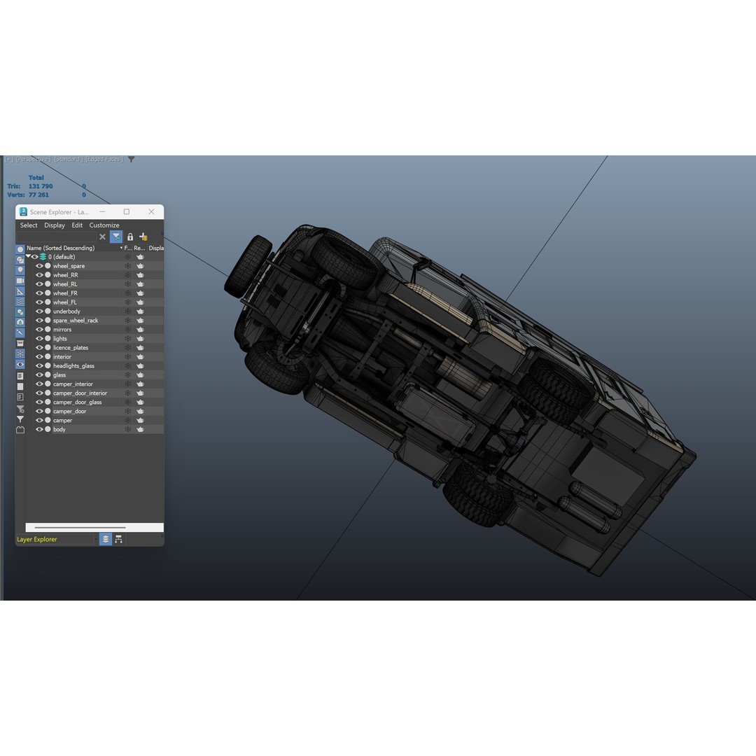 Toyota Hilux Galaxy Camper Truck 3D Model – Low Poly Game Ready FBX - View 43