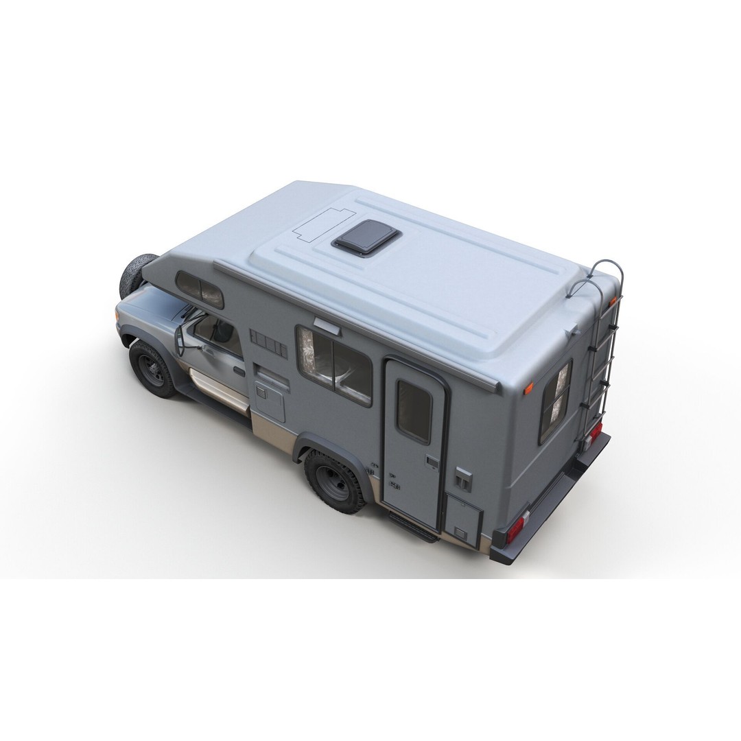 Toyota Hilux Galaxy Camper Truck 3D Model – Low Poly Game Ready FBX - View 6