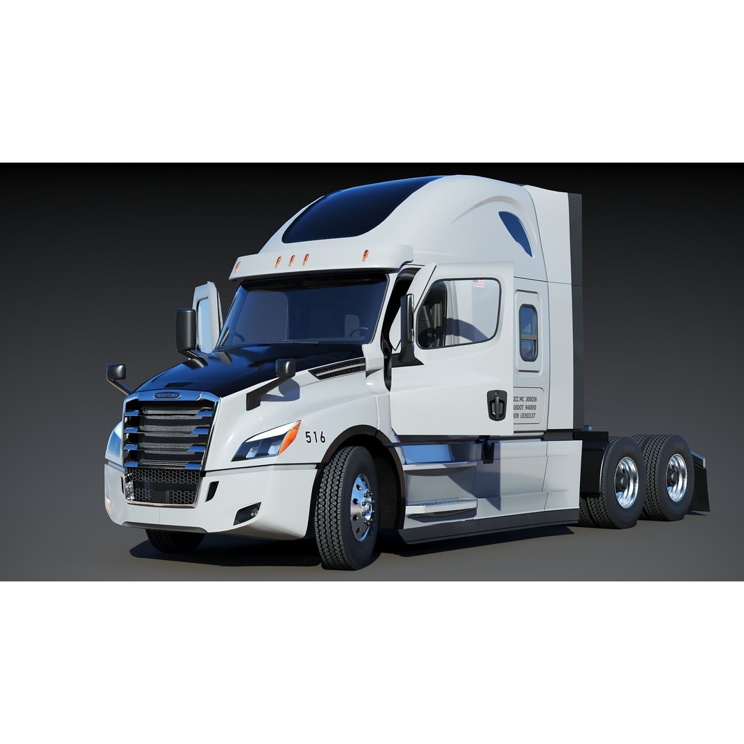 Freightliner Cascadia Sleeper 2024 3D Model – Low Poly Game Asset, FBX - View 11
