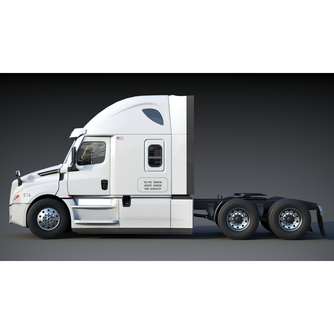 Freightliner Cascadia Sleeper 2024 3D Model – Low Poly Game Asset, FBX - View 13