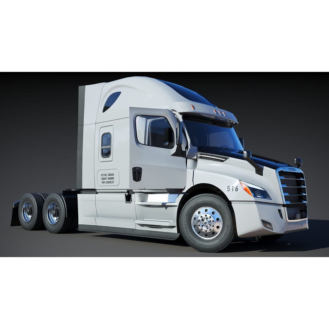 Freightliner Cascadia Sleeper 2024 3D Model – Low Poly Game Asset, FBX - View 17