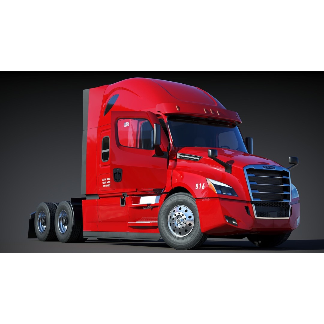 Freightliner Cascadia Sleeper 2024 3D Model – Low Poly Game Asset, FBX - View 18