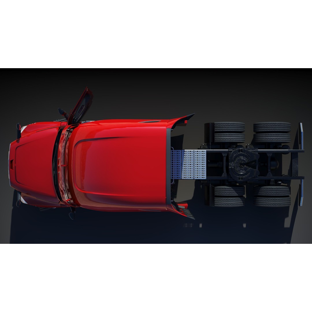 Freightliner Cascadia Sleeper 2024 3D Model – Low Poly Game Asset, FBX - View 19