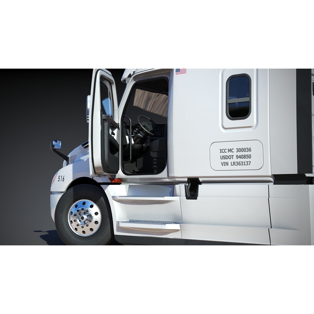 Freightliner Cascadia Sleeper 2024 3D Model – Low Poly Game Asset, FBX - View 20