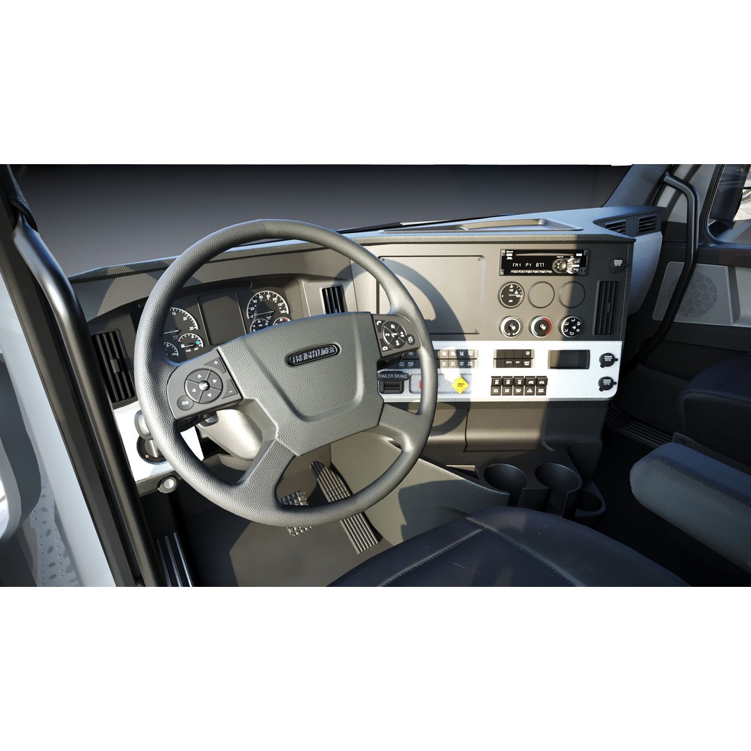 Freightliner Cascadia Sleeper 2024 3D Model – Low Poly Game Asset, FBX - View 22