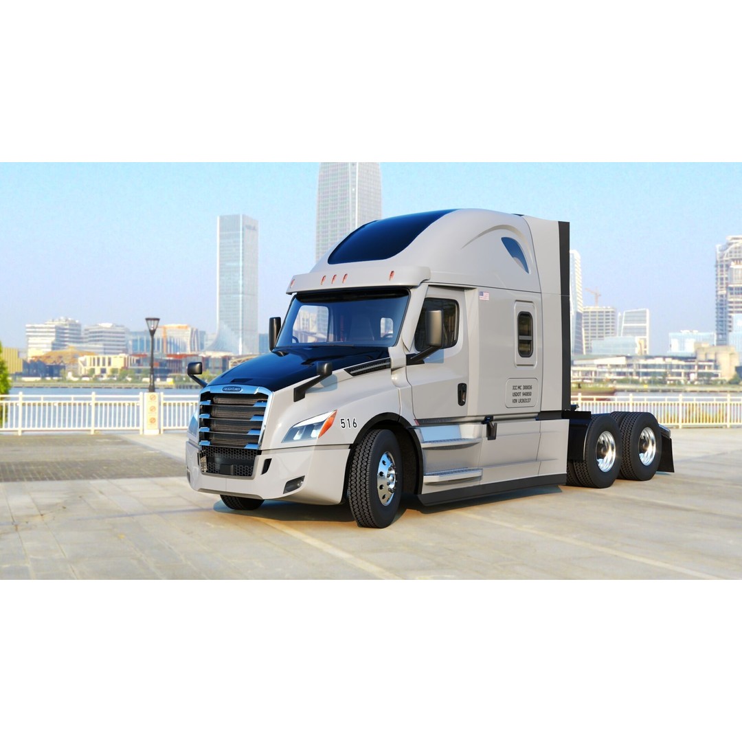 Freightliner Cascadia Sleeper 2024 3D Model – Low Poly Game Asset, FBX - View 27