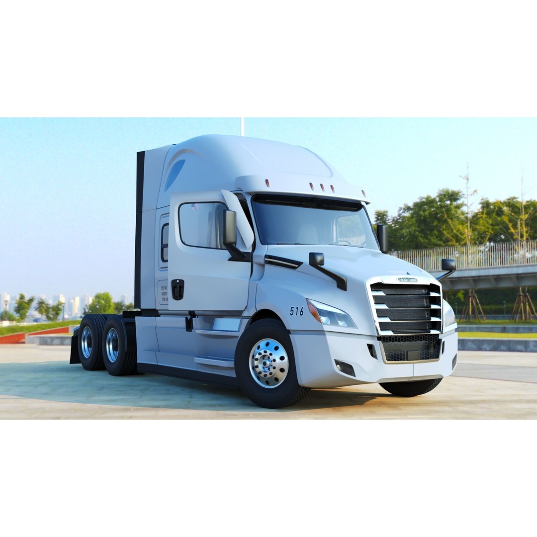Freightliner Cascadia Sleeper 2024 3D Model – Low Poly Game Asset, FBX - View 29