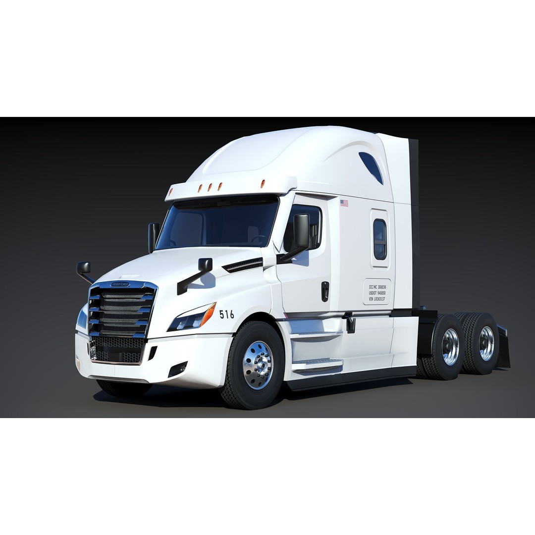 Freightliner Cascadia Sleeper 2024 3D Model – Low Poly Game Asset, FBX - View 3