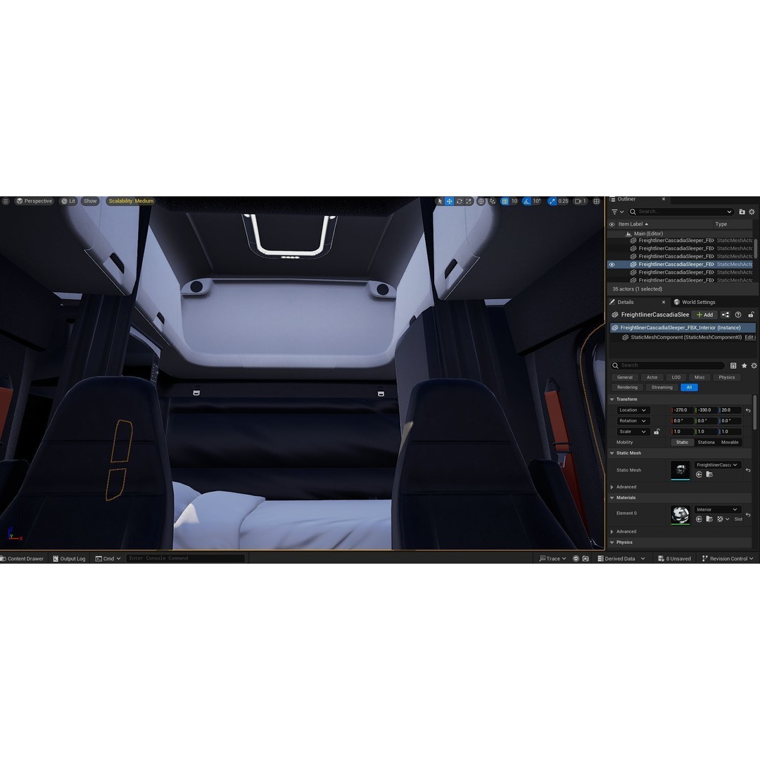 Freightliner Cascadia Sleeper 2024 3D Model – Low Poly Game Asset, FBX - View 31