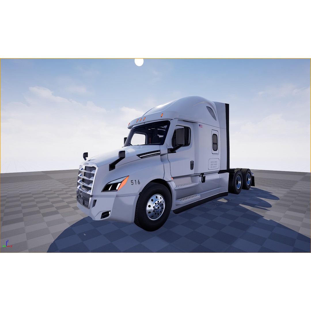 Freightliner Cascadia Sleeper 2024 3D Model – Low Poly Game Asset, FBX - View 38