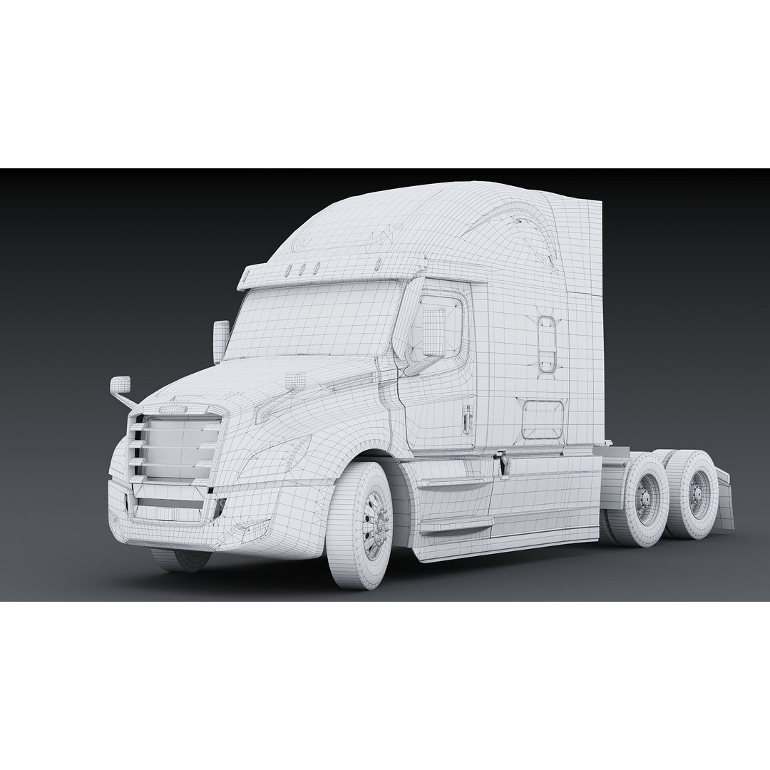 Freightliner Cascadia Sleeper 2024 3D Model – Low Poly Game Asset, FBX - View 39