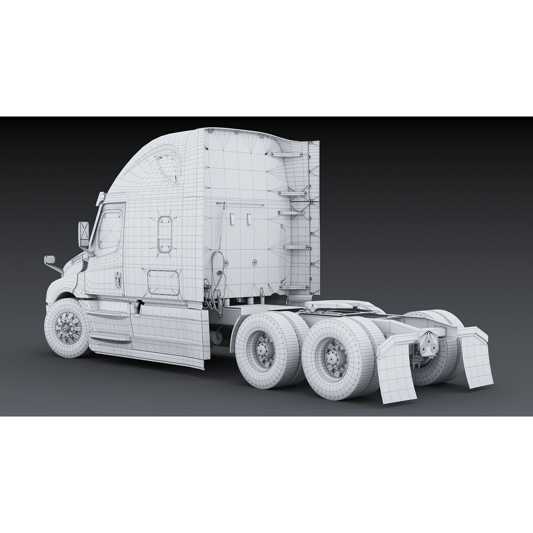 Freightliner Cascadia Sleeper 2024 3D Model – Low Poly Game Asset, FBX - View 40