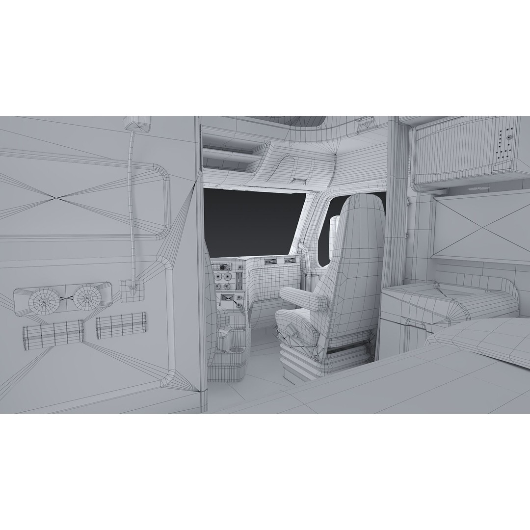 Freightliner Cascadia Sleeper 2024 3D Model – Low Poly Game Asset, FBX - View 41