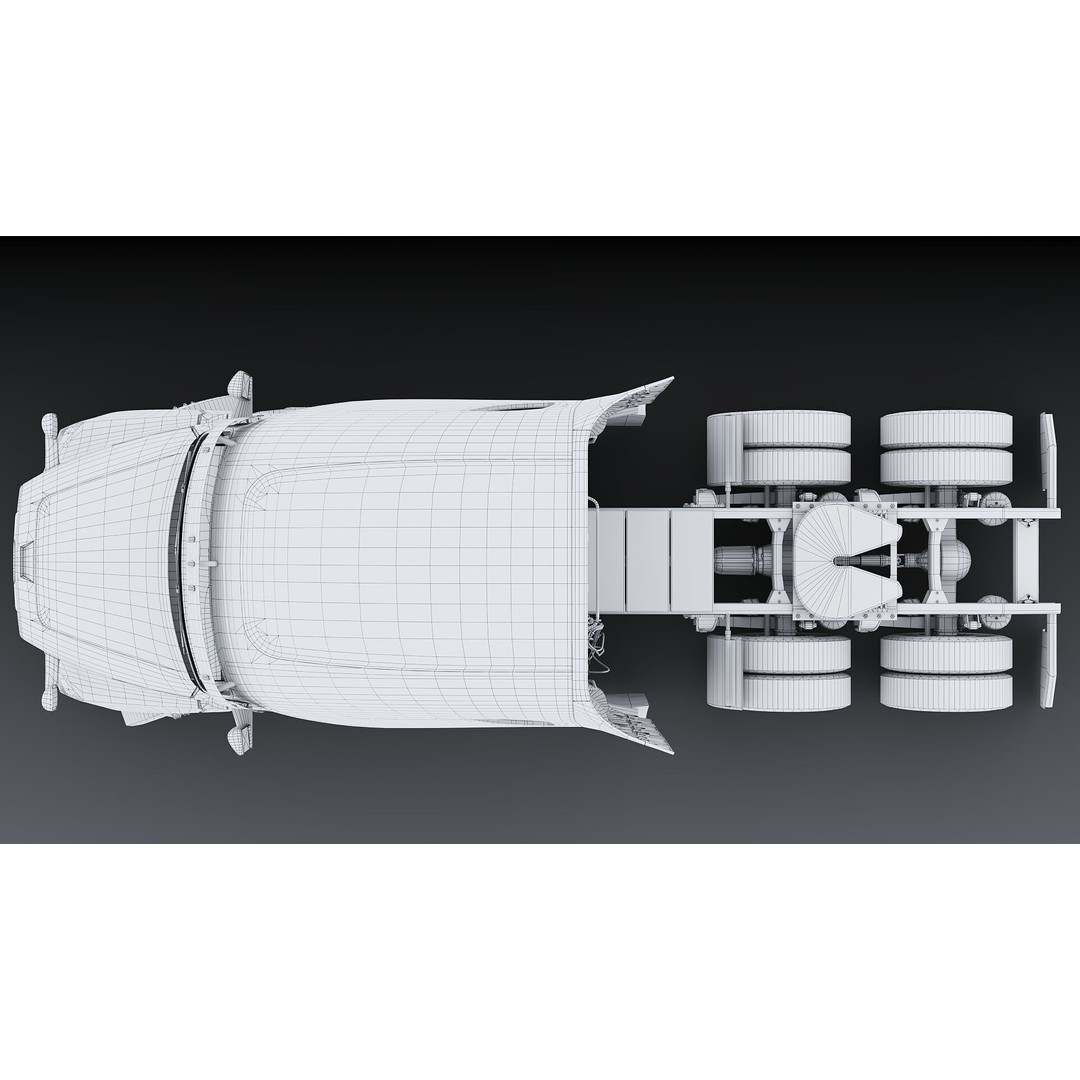Freightliner Cascadia Sleeper 2024 3D Model – Low Poly Game Asset, FBX - View 42