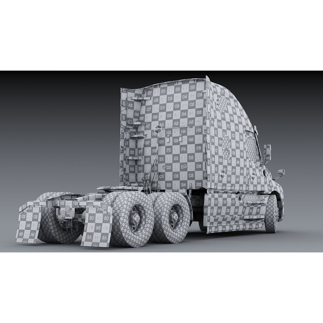 Freightliner Cascadia Sleeper 2024 3D Model – Low Poly Game Asset, FBX - View 44