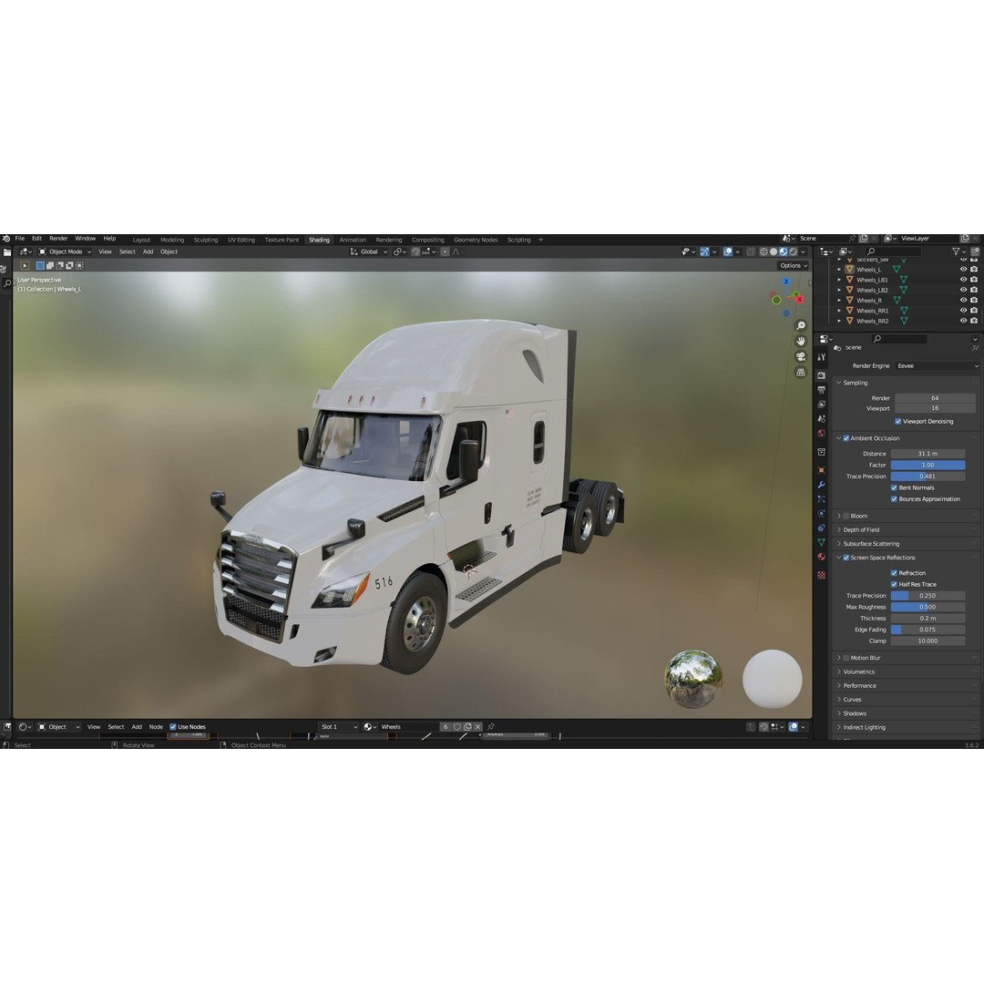 Freightliner Cascadia Sleeper 2024 3D Model – Low Poly Game Asset, FBX - View 46