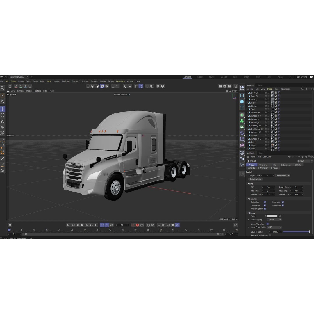 Freightliner Cascadia Sleeper 2024 3D Model – Low Poly Game Asset, FBX - View 48