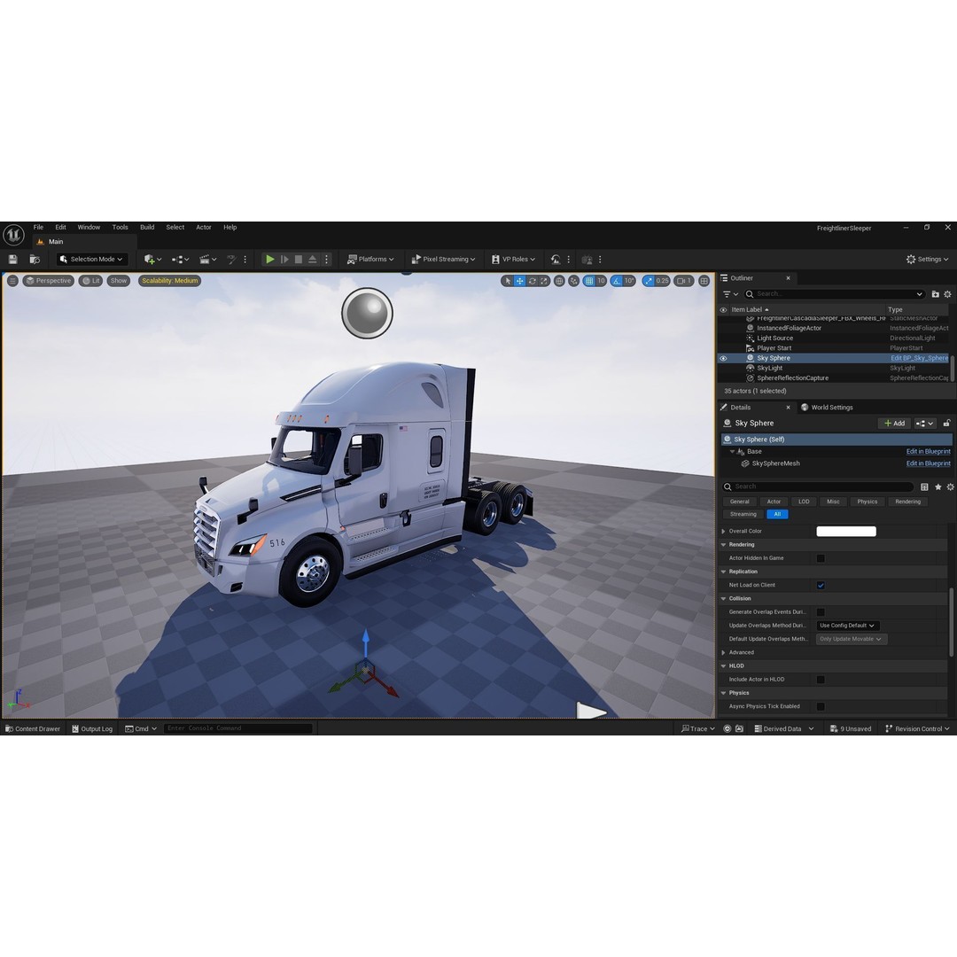 Freightliner Cascadia Sleeper 2024 3D Model – Low Poly Game Asset, FBX - View 49