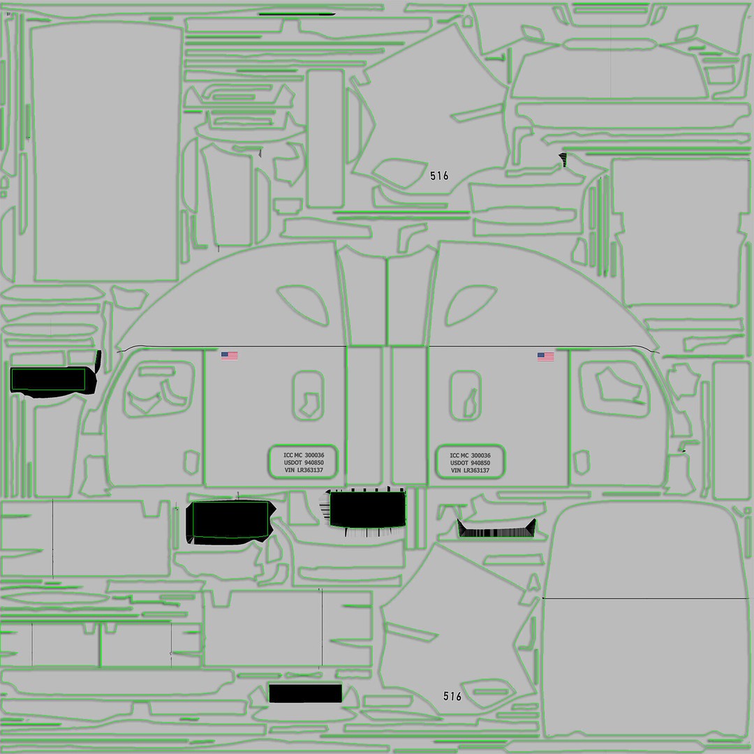 Freightliner Cascadia Sleeper 2024 3D Model – Low Poly Game Asset, FBX - View 50