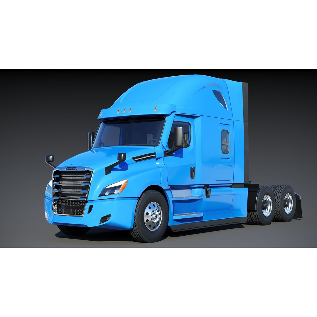 Freightliner Cascadia Sleeper 2024 3D Model – Low Poly Game Asset, FBX - View 6